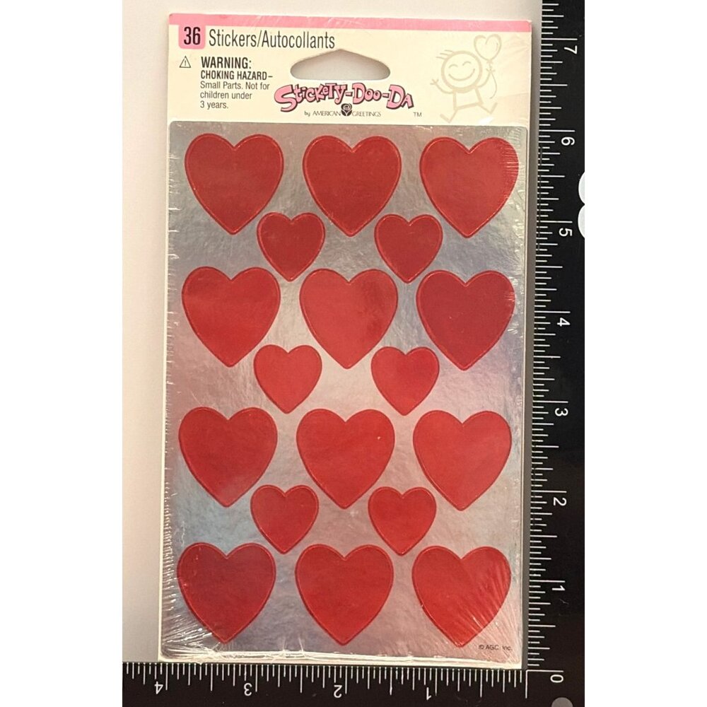 STICKETY DOO DA FOIL HEARTS SET OF 36 STICKERS FOR VALENTINES DAY